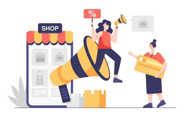 Shopping sale Marketing  Illustration