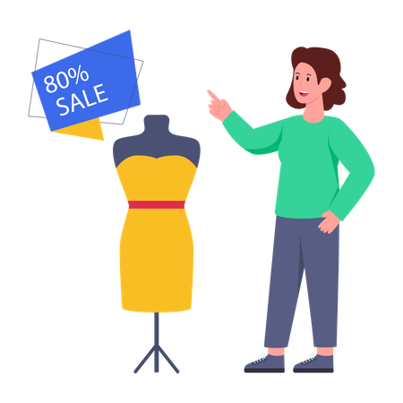 Shopping Sale on clothes Illustration