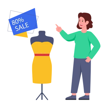 Shopping Sale on clothes  Illustration
