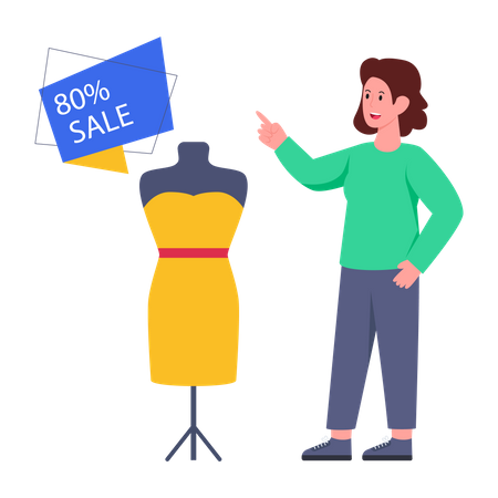 Shopping Sale on clothes  Illustration