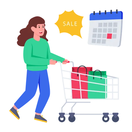 Shopping Sale Schedule  Illustration