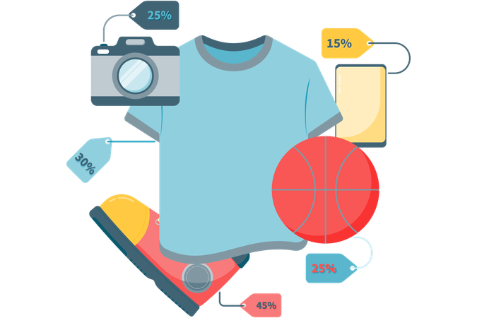 Shopping sales and discounts  Illustration