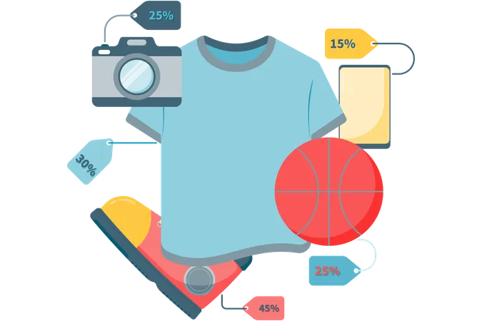Shopping sales and discounts  Illustration