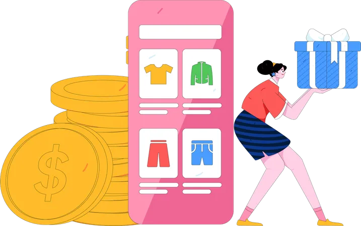 Shopping Savings  Illustration