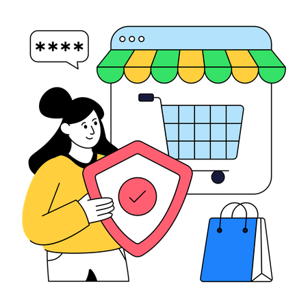 Shopping Security  Illustration