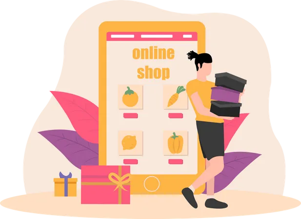 Shopping Service  Illustration