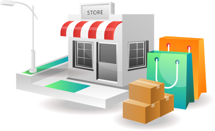 Shopping shop for family needs  Illustration