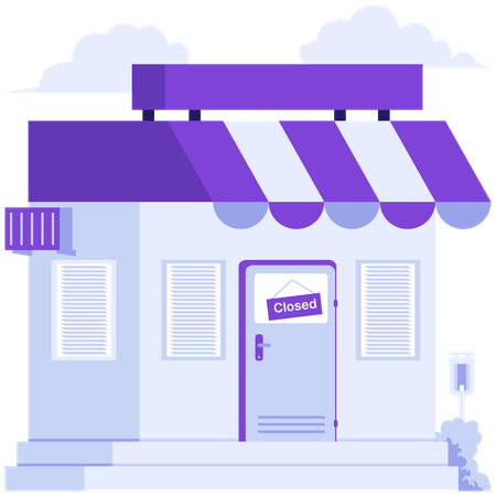 Shopping store closed  Illustration