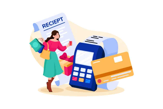 Shopping Transaction receipt  Illustration