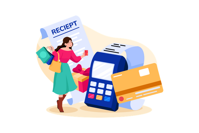 Shopping Transaction receipt  Illustration