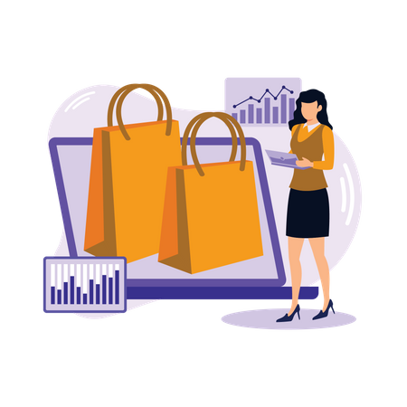 Shopping trend analysis Illustration