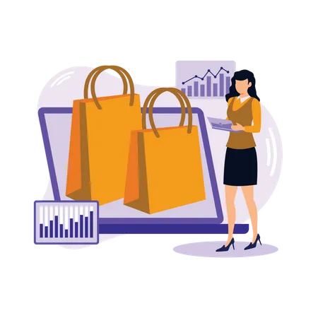 Shopping trend analysis Illustration