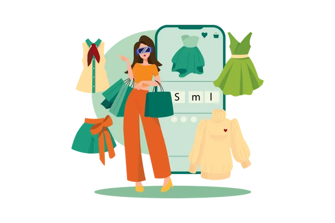 Shopping using virtual technology Illustration