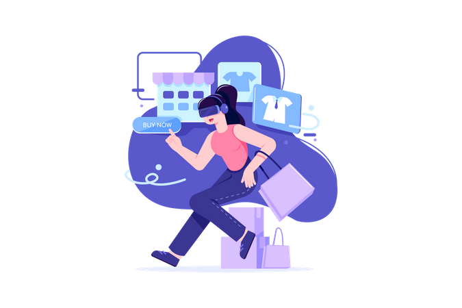 Shopping using virtual technology  Illustration