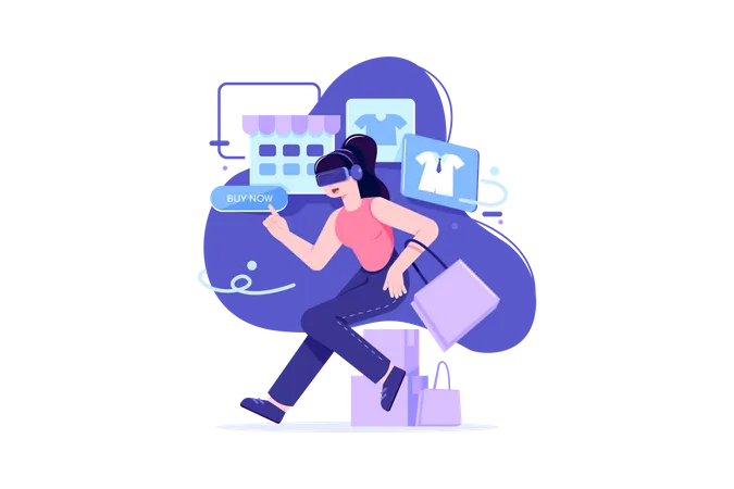 Shopping using virtual technology  Illustration