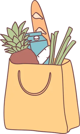 Shopping vegetables  Illustration