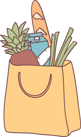 Shopping vegetables  Illustration