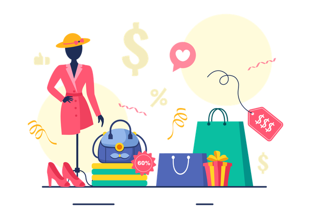 Vente d'achats  Illustration