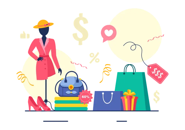 Vente d'achats  Illustration