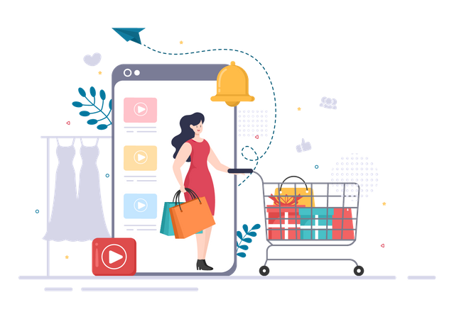 Ersteller von Shopping-Videos  Illustration