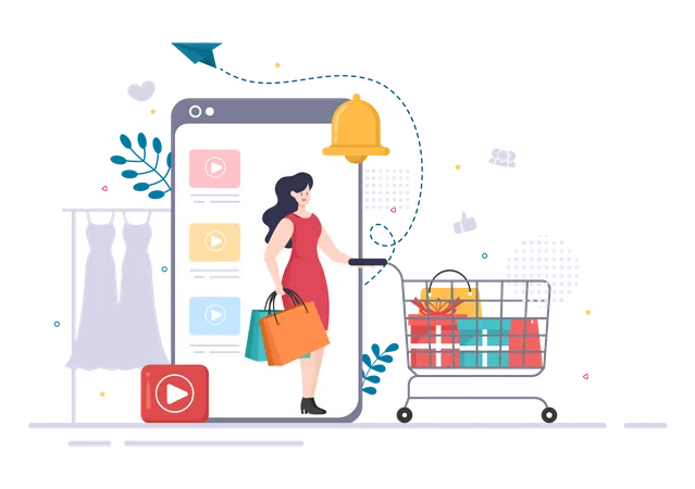 Ersteller von Shopping-Videos  Illustration