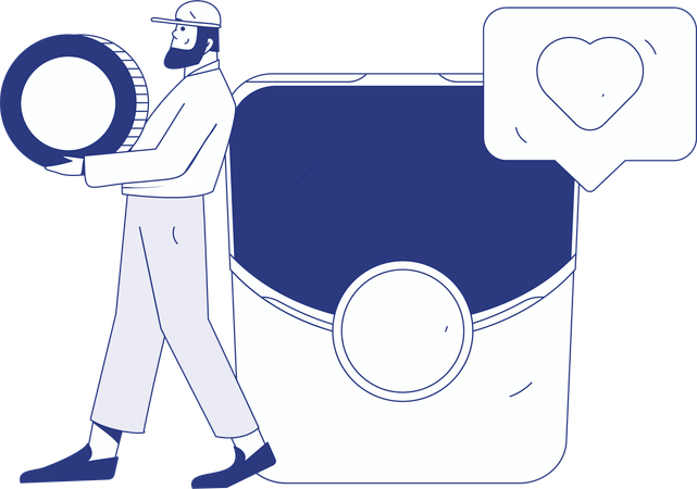 Shopping voucher received from digital shopping  Illustration