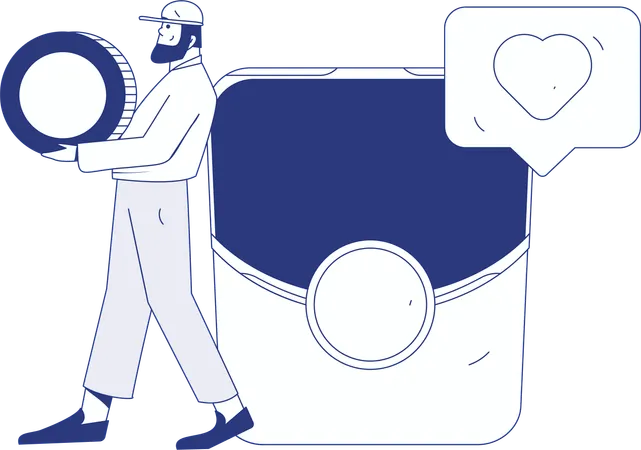 Shopping voucher received from digital shopping  Illustration
