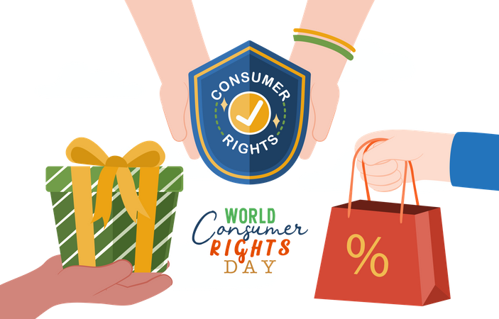 Shopping with consumer rights Illustration