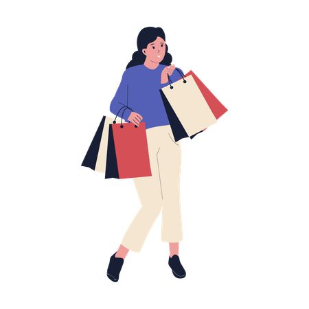 Shopping woman  Illustration