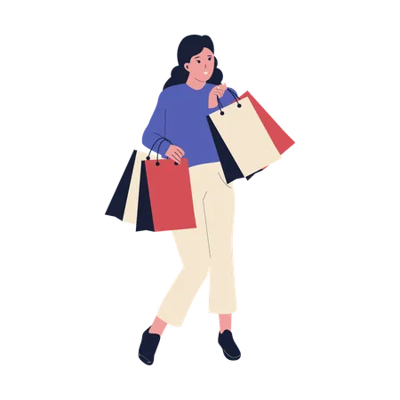Shopping woman  イラスト