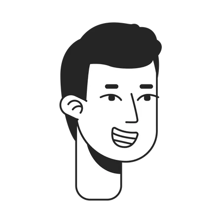 Short haired guy grinning  Illustration