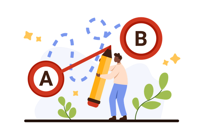 Shortcut way to solve hard work problem  イラスト