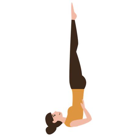 Shoulder stand yoga pose  Illustration