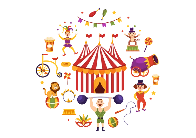Espetáculo de circo  Ilustração