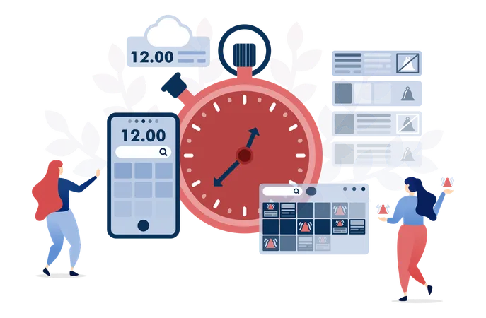 Showcasing time management and productivity tools  Illustration