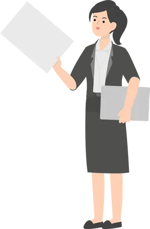Female Manager Character Design Presenting Concept Illustration