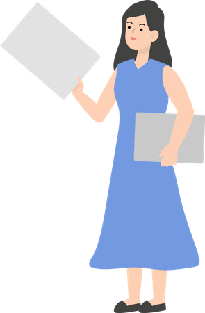 Showing Blank Paper  Illustration