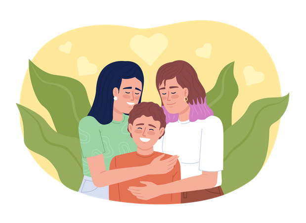 Showing family love to child  Illustration