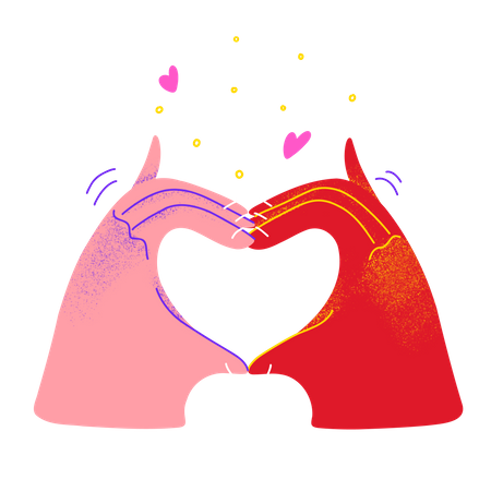 Showing Hand Heart Gesture  일러스트레이션