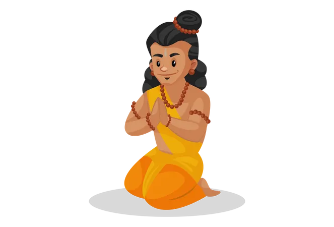 Shree Ram doing worship of god  Illustration