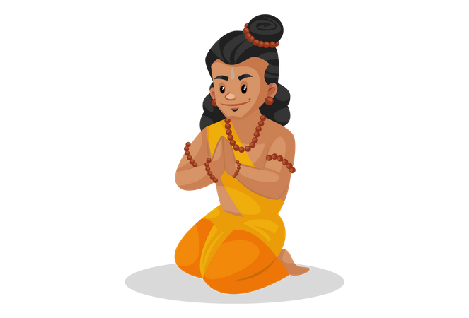 Shree Ram adorando a Deus  Ilustração