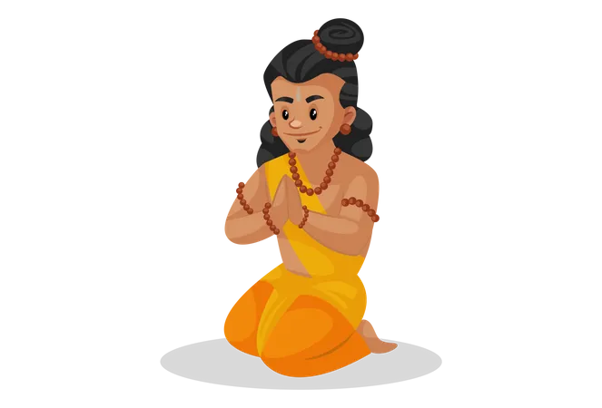 Shree Ram adorando a Deus  Ilustração