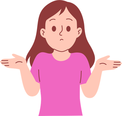 Shrugging Confused Woman  Illustration
