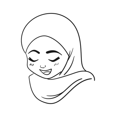 Shy hijab woman  Illustration