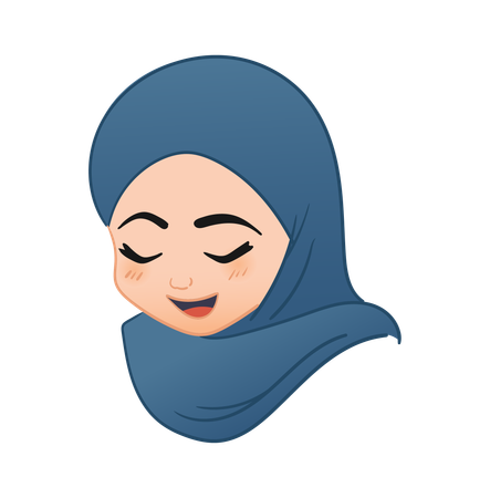 Shy Muslim Girl  Illustration
