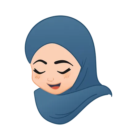 Shy Muslim Girl  Illustration