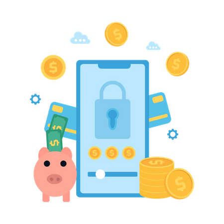 Sichere Bank-App  Illustration