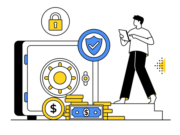 Sichere Investition im Tresor  Illustration