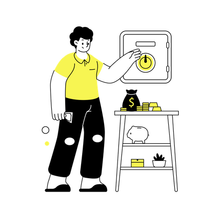 Sicheres Geldschließfach  Illustration