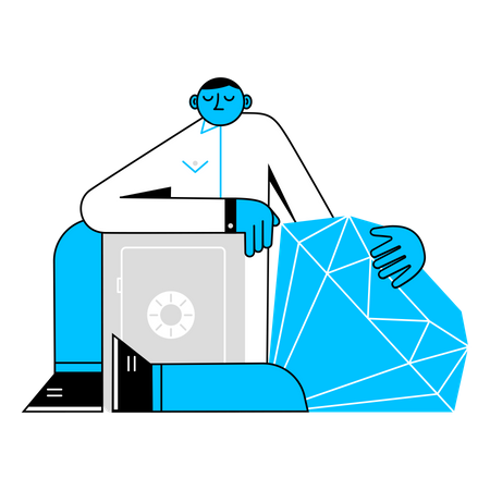 Sicheres Geldschließfach  Illustration